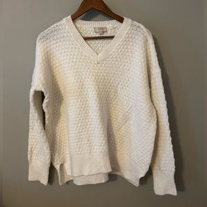 Cream Textured Knit Sweater | LOFT Outlet
